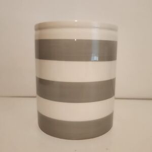 6” White and Grey Ceramic Jar Houseware